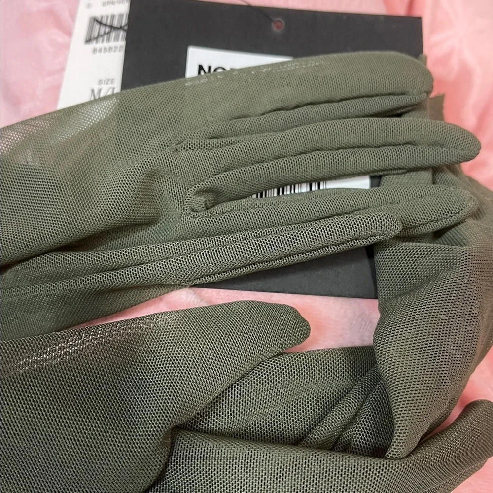 Anthropologie Norma Kamali Long celadon Gloves M/L New wtag